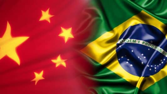 China Brasil flags