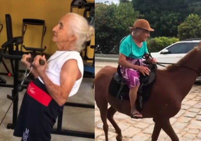 Idosa de 91 anos que sofreu maus tratos anda a cavalo e faz academia: “Estou adorando”