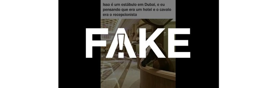 É #FAKE que imagem de cavalo em estábulo de luxo foi feita em Dubai | Fato ou Fake